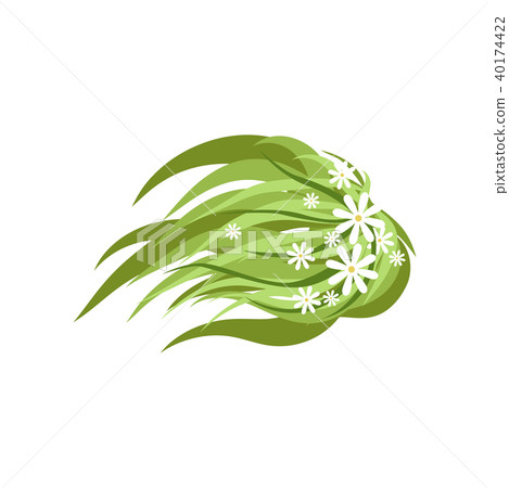 Green plant with flowers, landscape design element, top view vector Illustration on a white 40174422