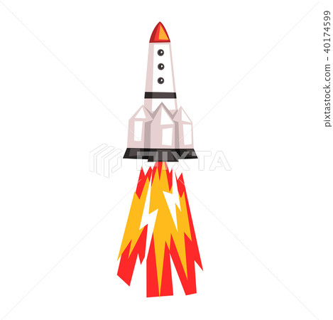 Rocket, space ship cartoon vector Illustration on a white background 40174599