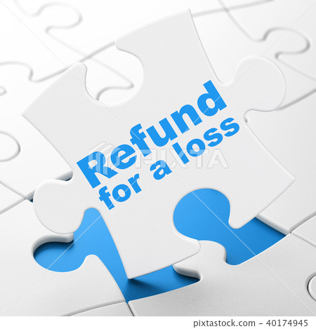 Insurance concept: Refund For A Loss on puzzle background 40174945
