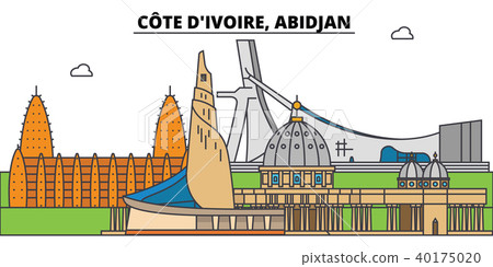 Cote D ivoire, Abidjan. City skyline, architecture, buildings, streets, silhouette, landscape 40175020