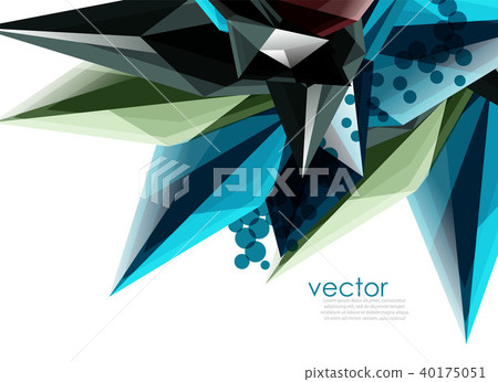 Color glass crystals on white background, geometric abstract composition with glass gemstones and Color glass crystals on white background, geometric abstract composition with glass gemstones and 40175051