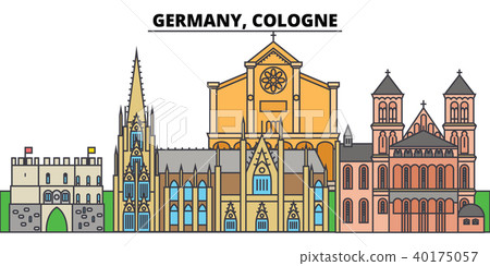 Germany, Cologne. City skyline, architecture, buildings, streets, silhouette, landscape, panorama Germany, Cologne. City skyline, architecture, buildings, streets, silhouette, landscape, panorama 40175057