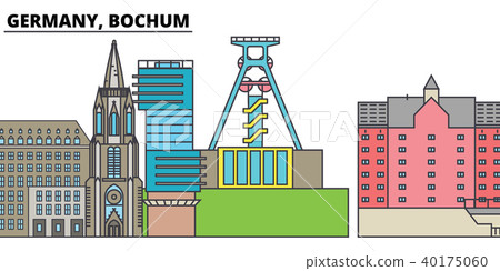 Germany, Bochum. City skyline, architecture, buildings, streets, silhouette, landscape, panorama Germany, Bochum. City skyline, architecture, buildings, streets, silhouette, landscape, panorama 40175060