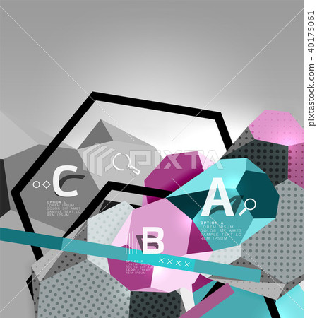 3d hexagon geometric composition, geometric digital abstract background 3d hexagon geometric composition, geometric digital abstract background 40175061
