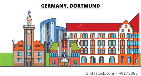 Germany, Dortmund. City skyline, architecture, buildings, streets, silhouette, landscape, panorama 40175068