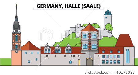 Germany, Halle, Saale. City skyline, architecture, buildings, streets, silhouette, landscape Germany, Halle, Saale. City skyline, architecture, buildings, streets, silhouette, landscape 40175083