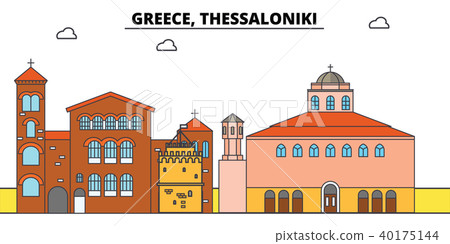 Greece, Thessaloniki. City skyline, architecture, buildings, streets, silhouette, landscape 40175144