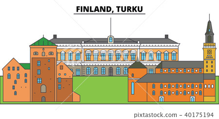 Finland, Turku. City skyline, architecture, buildings, streets, silhouette, landscape, panorama 40175194
