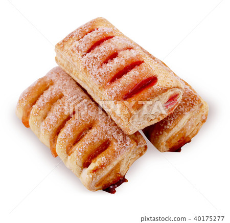 Puff pastry cookies on a white background Puff pastry cookies on a white background 40175277