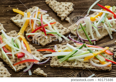 Healthy sandwiches with fresh vegetables. Healthy sandwiches with fresh vegetables. 40175886