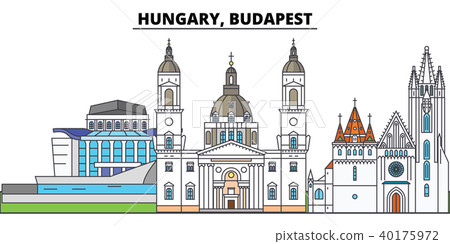 Hungary, Budapest. City skyline, architecture, buildings, streets, silhouette, landscape, panorama 40175972