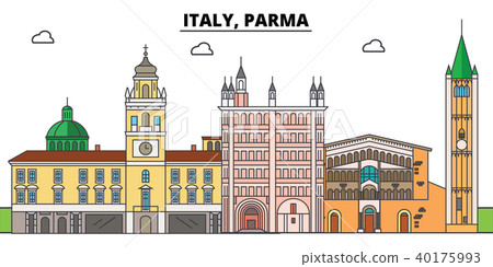 Italy, Parma. City skyline, architecture, buildings, streets, silhouette, landscape, panorama Italy, Parma. City skyline, architecture, buildings, streets, silhouette, landscape, panorama 40175993
