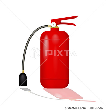 Red fire extinguisher. Red fire extinguisher. 40176587