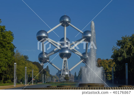 Famous Sculpture Atomium in Brussels in Belgium Famous Sculpture Atomium in Brussels in Belgium 40176867