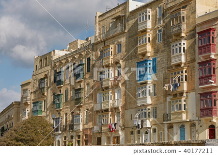 Traditional colorful architecture in Valletta Traditional colorful architecture in Valletta 40177211