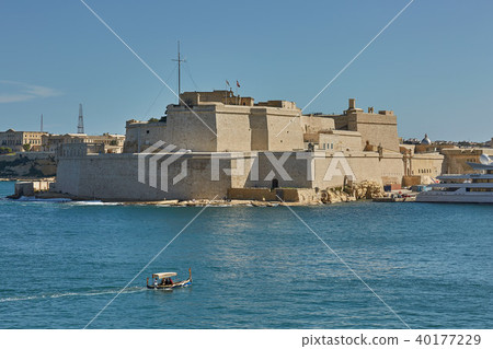 Saint Angelo and old town of Valletta in Malta 40177229