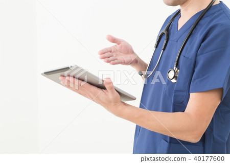 Doctor with tablet Doctor with tablet 40177600