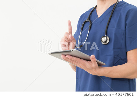 Doctor with tablet Doctor with tablet 40177601