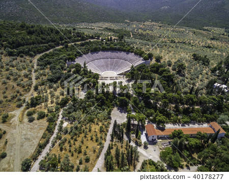 Aerial view of ancient theatre of Epidavros,Greece 40178277