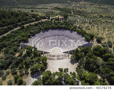 Aerial view of ancient theatre of Epidavros,Greece 40178278