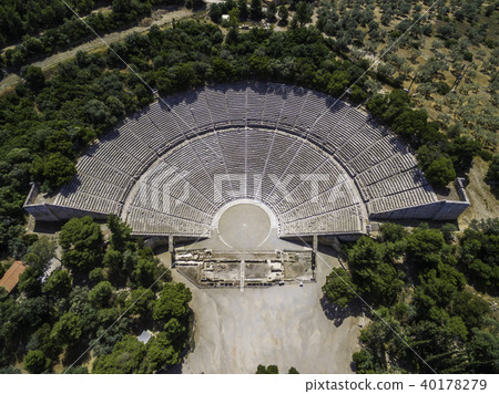 Aerial view of ancient theatre of Epidavros,Greece Aerial view of ancient theatre of Epidavros,Greece 40178279