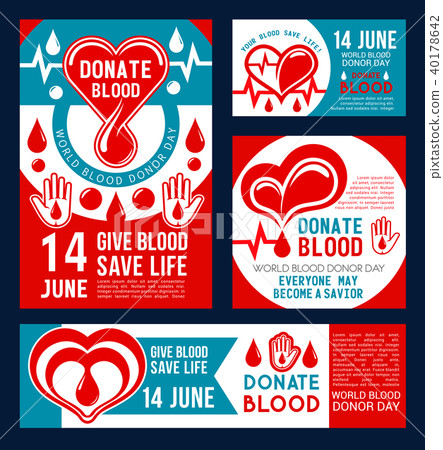 Donate Blood banner of donor medical center design 40178642