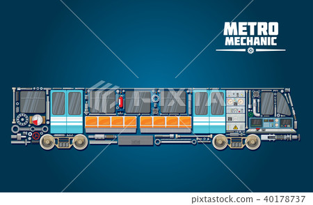 Subway train parts icon for metro mechanic concept 40178737