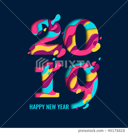 2019 Happy New Year paper cut banner 40178828