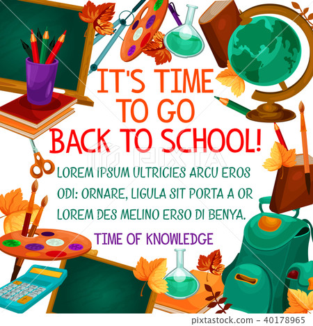 Back to School vector education time poster 40178965
