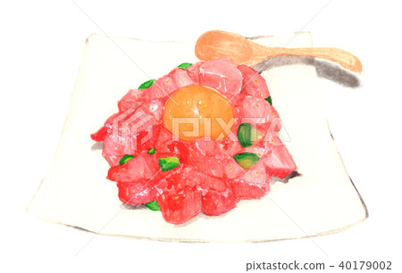Tuna Yukke Watercolor illustration 40179002