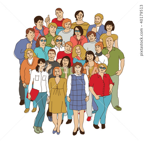 happy like adult group casual Caucasian people isolate white happy like adult group casual Caucasian people isolate white 40179513