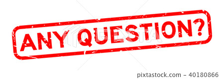 Grunge red any question square rubber seal stamp 40180866