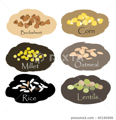 Vector set of cereal and grain emblems Vector set of cereal and grain emblems 40180906