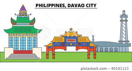 Philippines, Davao City. City skyline, architecture, buildings, streets, silhouette, landscape Philippines, Davao City. City skyline, architecture, buildings, streets, silhouette, landscape 40181121