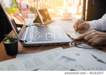 Businessman working on Desk office business Businessman working on Desk office business 40181647