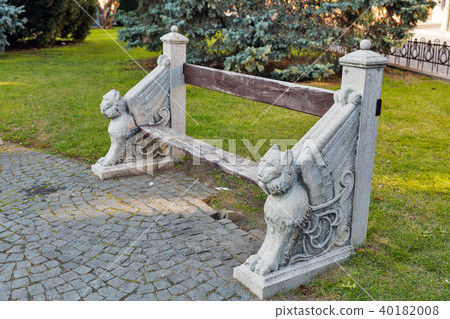 Ancient stone bench in Presov, Slovakia. 40182008