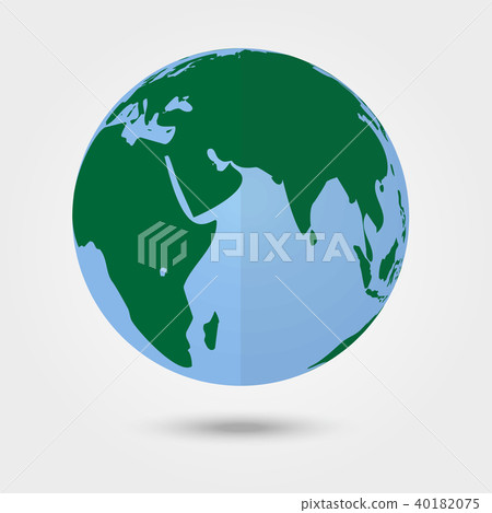 Flat planet Earth icon. Flat design vector - Stock Illustration ...
