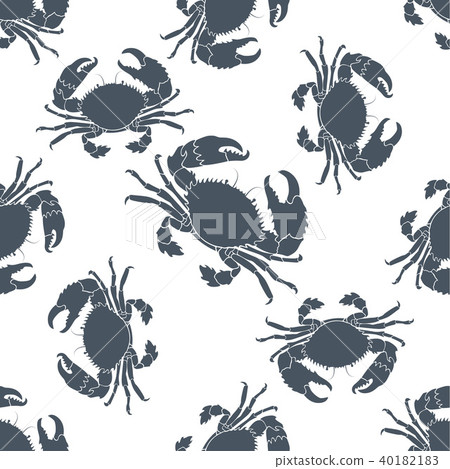 Seamless pattern with crabs. Seafood - Stock Illustration [40182183 ...