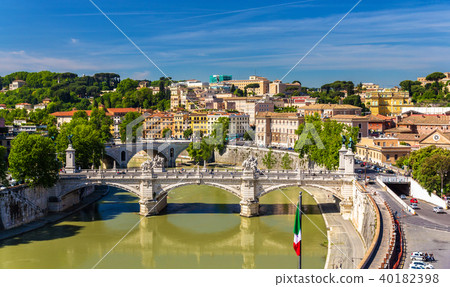 Rome city over the Tiber river  40182398