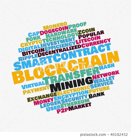Blockchain wordcloud concept 40182432