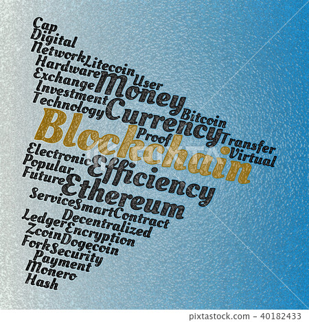 Blockchain wordcloud concept 40182433