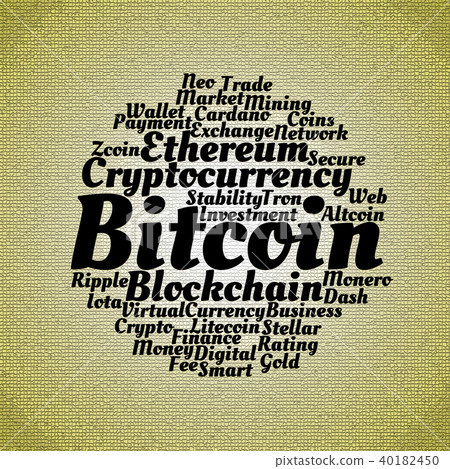 Bitcoin wordcloud concept 40182450