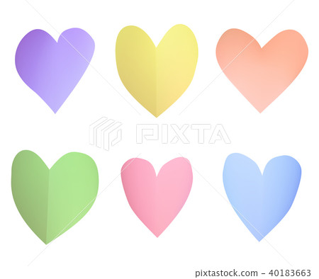 A set of multi-colored pastel paper hearts. A set of multi-colored pastel paper hearts. 40183663