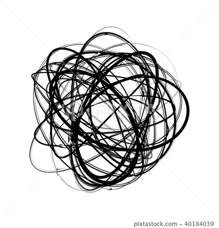 Chaotic hand drawn scribble circles on white 40184039