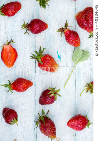 Juicy strawberry top view on white Juicy strawberry top view on white 40184048