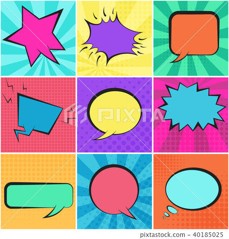 Set of color retro speech bubbles with backgrounds 40185025