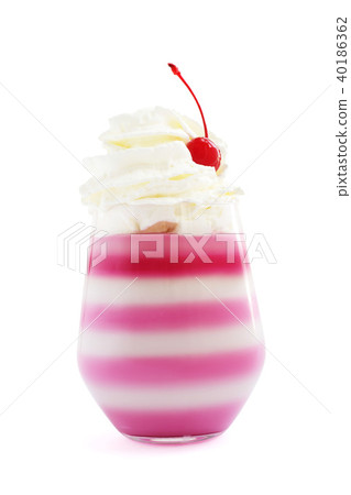 Jello dessert with whipped cream Jello dessert with whipped cream 40186362