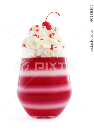 Jello dessert with whipped cream Jello dessert with whipped cream 40186365