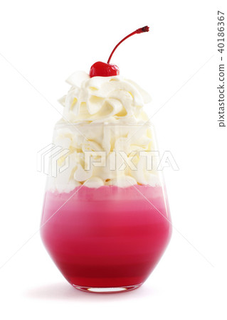 Jello dessert with whipped cream Jello dessert with whipped cream 40186367