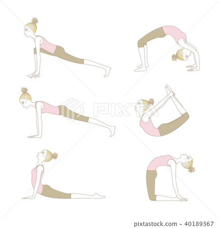 少婦瑜伽姿勢集合例證 40189367